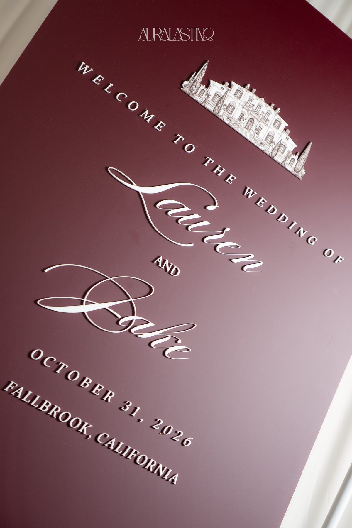 CUSTOM ACRYLIC WELCOME SIGN
